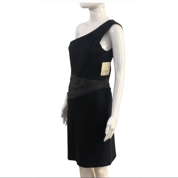 Weston Wear Womens Size M Dress Sheath One Shoulder black Sleeveless NWT - Picture 2 of 11